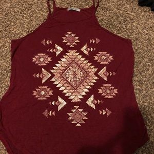Burgundy & gold tank top